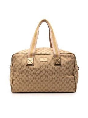 Gucci GG Canvas Boston Bag Beige Pink